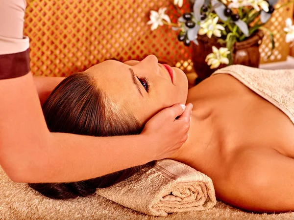 Woman getting body massage .