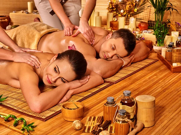 Man and woman relaxing in spa.