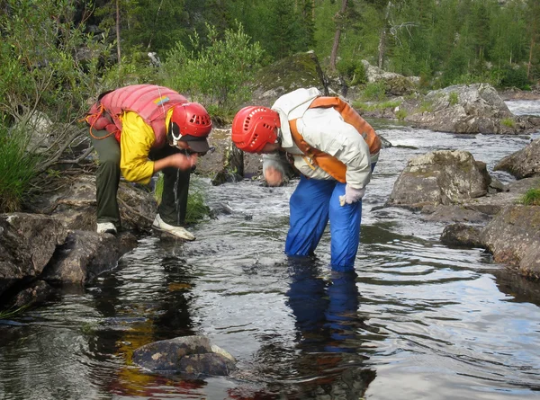 Men drinking water