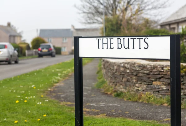 Funny road or street sign The Butts in Cornwall