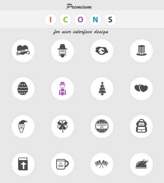 Holidays simply icons