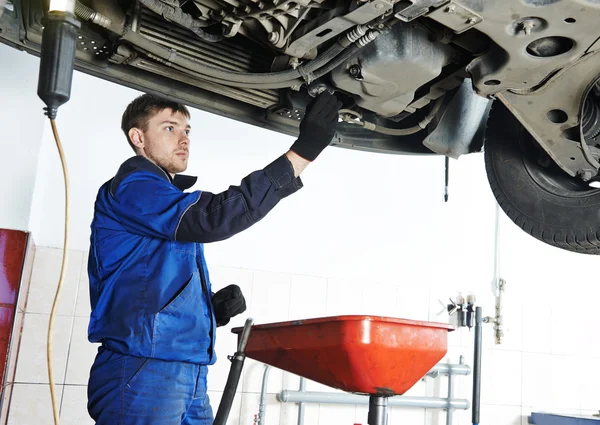 Car maintenance, oil and filter replacing