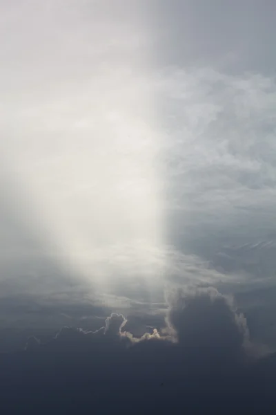 Light rays in cloudy sky