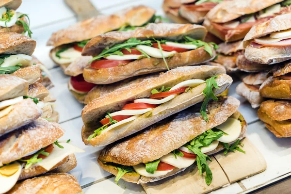Italian sandwiches in a shop