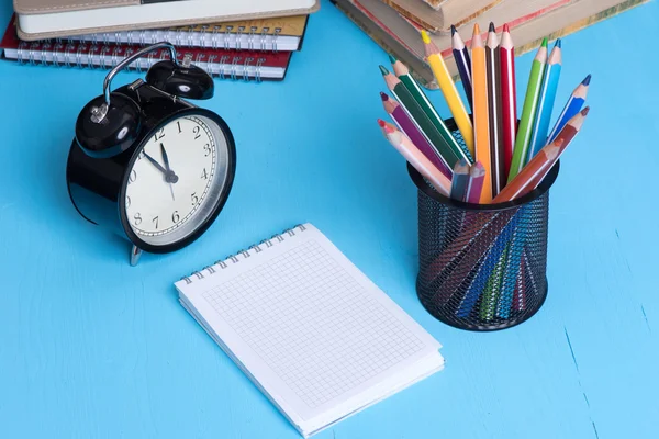 Blank Note Pad and colorful Pencils