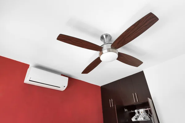 Electric ceiling fan and split-system air conditioner