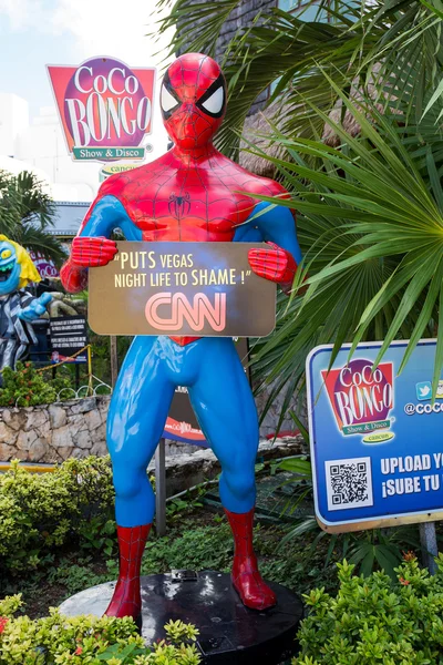 Coco Bongo Club entrance with dummy of Spider Man at Zona Hotele