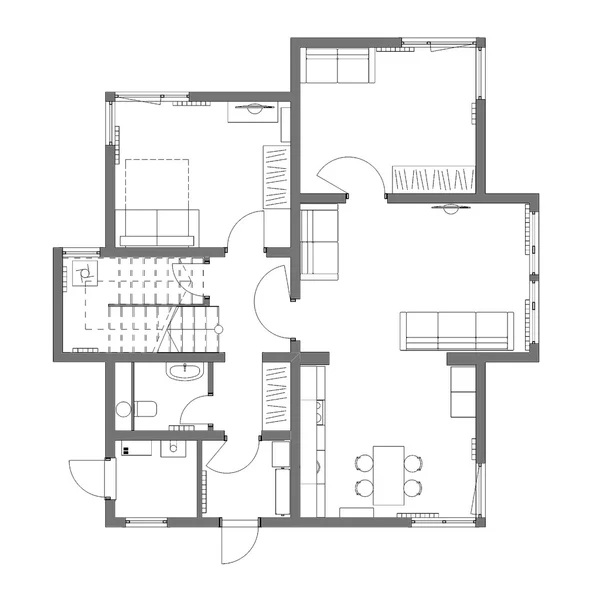 The draft plan of arrangement of all furniture, architect plan