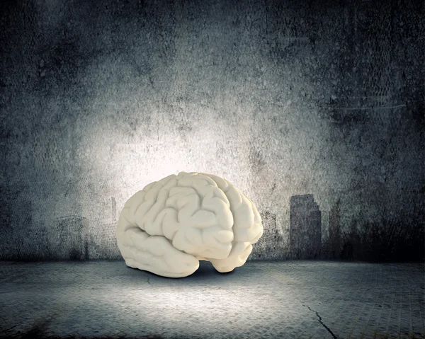 Human brain in modern city