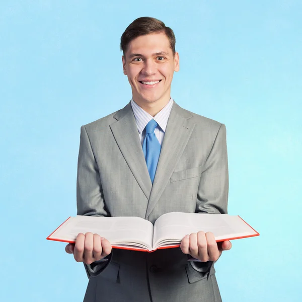 Man with opened book
