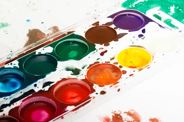 Palette of children\'s watercolor paint