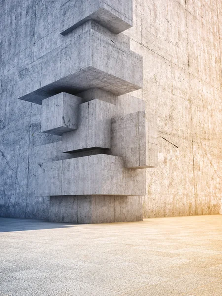 Architectural design of abstract concrete building