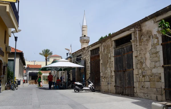 LIMASSOL (LEMESOS), CYPRUS - APRIL 23, 2016: Street near mosque in medieval Turkish quarter of old town.It\'s largest city of Cyprus in geographical size