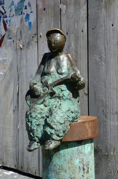 Bronze statue of musician on Rustaveli Avenue in old Tbilisi, Georgia.Tiflis is the capital and largest city of Georgia, Central Asia