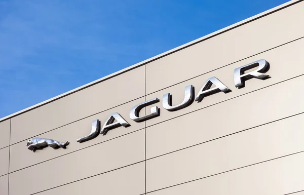 Jaguar dealership sign. Jaguar is a brand of the British car manufacturer Jaguar Land Rover