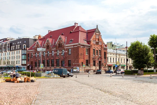 Building of Suomen Pankki on the market square in Vyborg, Russia