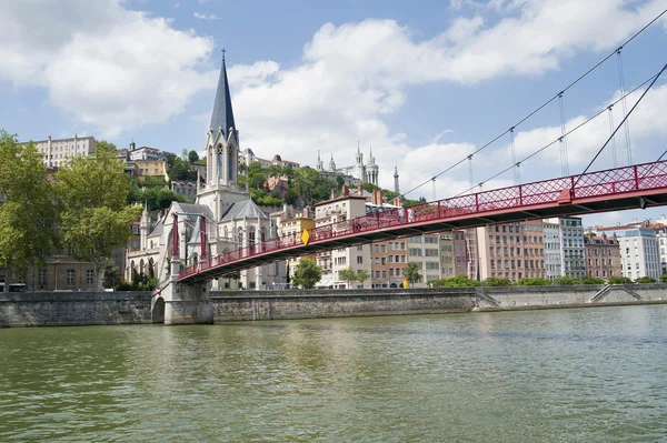 France, Lyon - August 3, 2013: Bridge Pasrel-Saint-Georges, lead