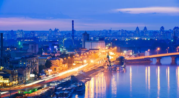 Night panorama of Kiev.