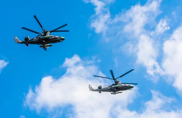 2  Kamov Ka-52 Alligator attack helicopter of Russian Air Force