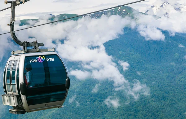 Mountain lifts to the ski resort Rosa Khutor in Krasnaya Polyana