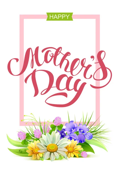 Happy mothers day. Holiday for mom. Greeting card lettering text