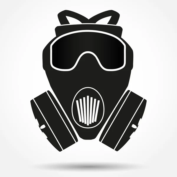 Silhouette symbol of gas mask respirator. Vector Illustration.