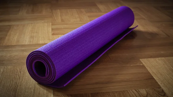 Yoga mat on floor