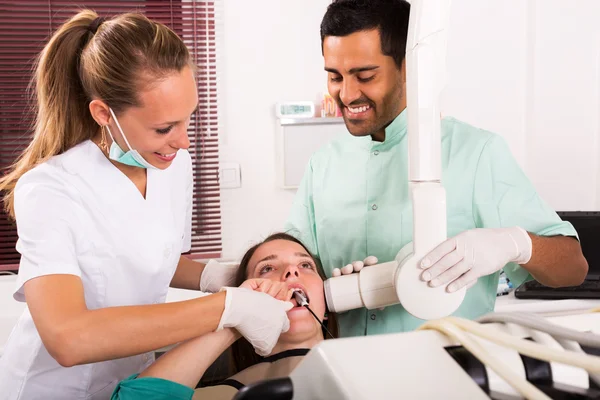 Dentist doing digital xray