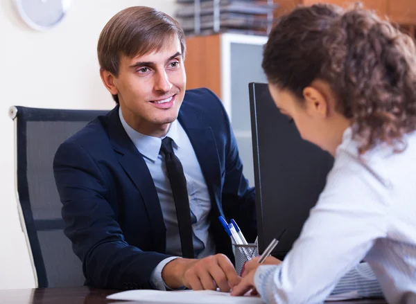 Employee having job interview