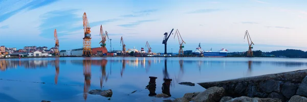 Morning panorama of Industrial seaport