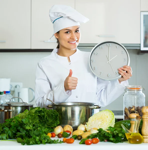 Beauty professional chef with vegetables