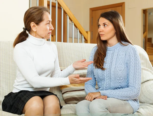 Mother with   daughter talking