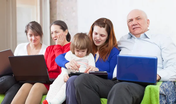 Multigeneration family using few laptops