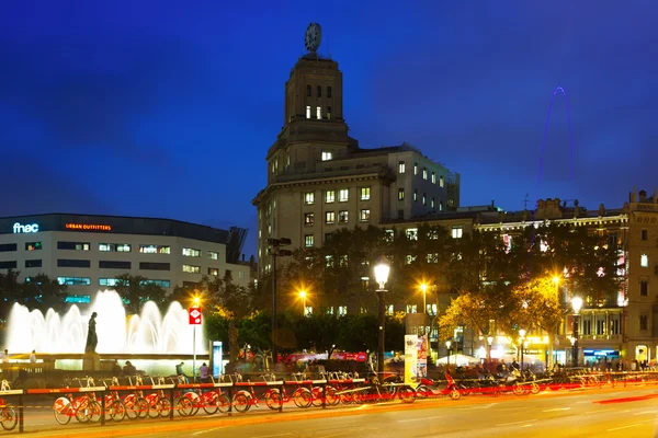 Catalonia Square in autumn night  in Barcelona