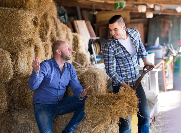 Farmers talking at ranch