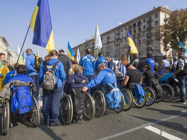 People with special needs on peace march