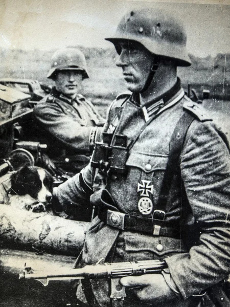 German soldiers wearing helmets