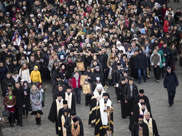 Palm Sunday religious procession in Ukraine