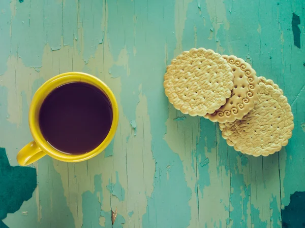 Cup of coffee and biscuits