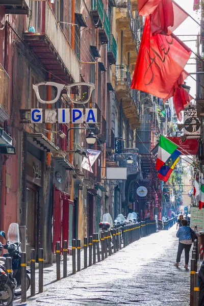 Street in historic center of Naples city, Italy