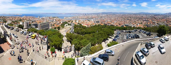 Aerial panoramic view of Marseille city, France