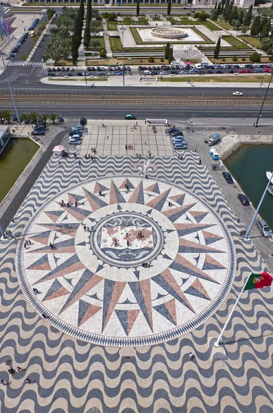 Mosaic map of the Portuguese discoveries in Belem, Lisbon, Portu