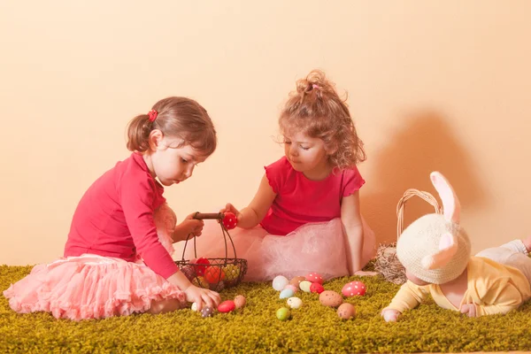 Girls on an Easter Egg hunt