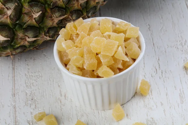 Dried pineapple in bowl