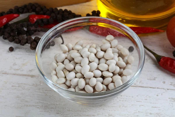 Dry soybeans in the bowl