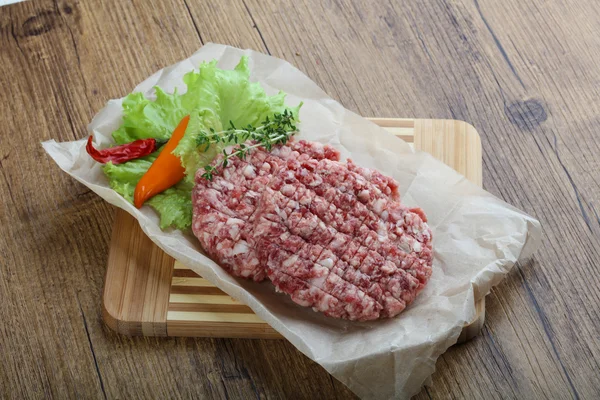 Raw burger cutlet