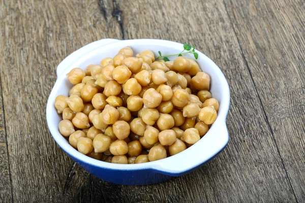 Canned chickpeas in bowl