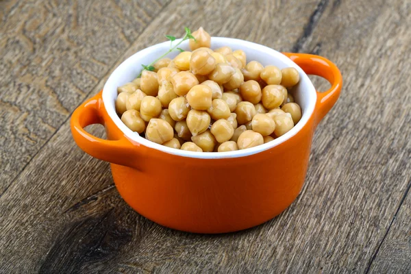 Canned chickpeas in bowl