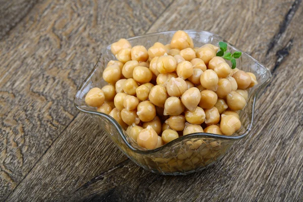 Canned chickpeas in bowl