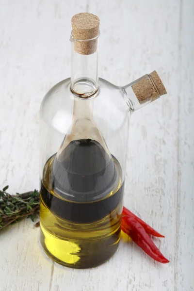Oil and vinegar in the bottle